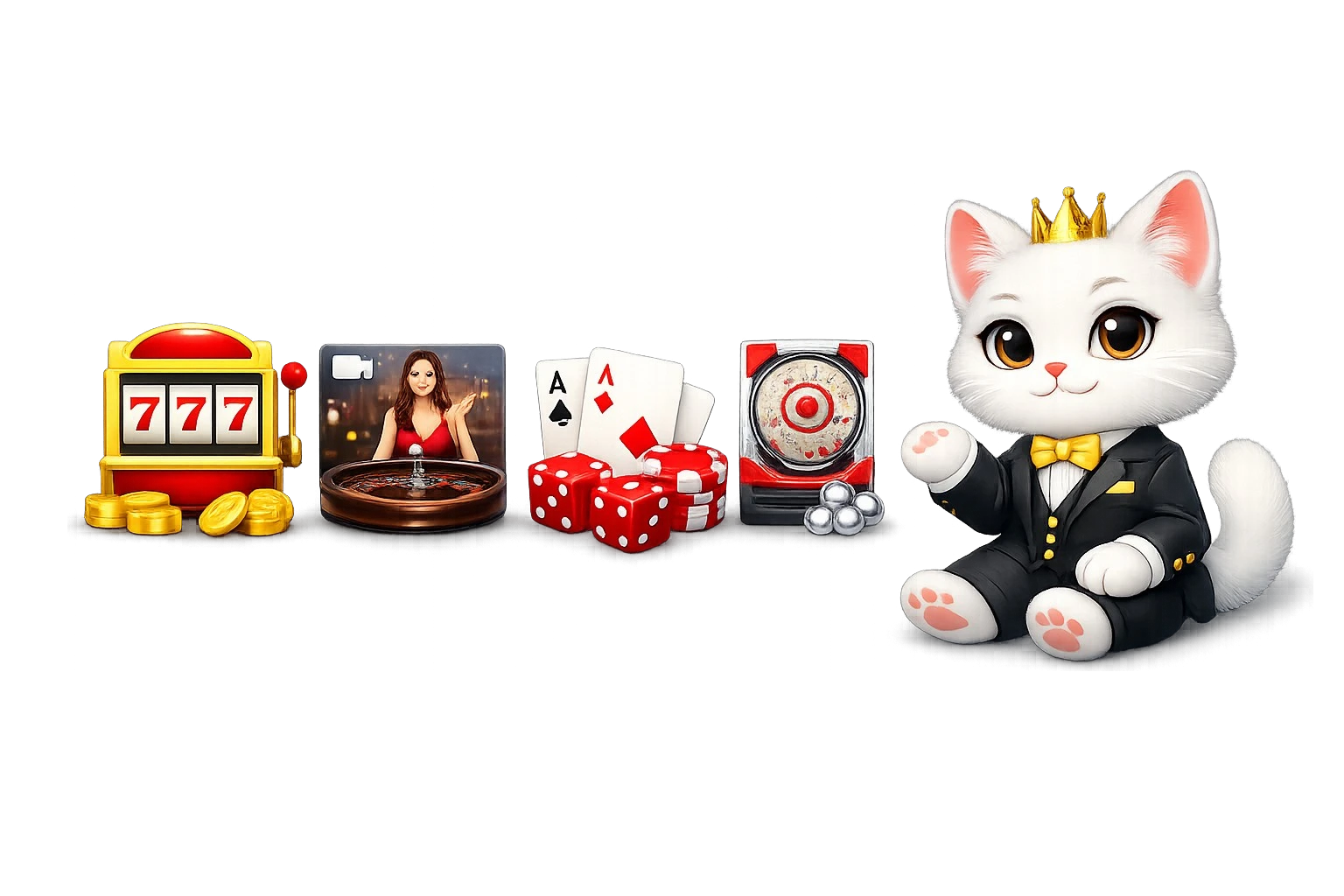優雅堂（Yuugado）のゲーム一覧バナー、スロット・ライブカジノ・テーブルゲーム・パチンコの各カテゴリーを示すアイコンとブランド猫のビジュアル